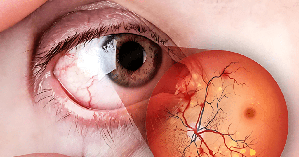 Ilustração de doença de retina